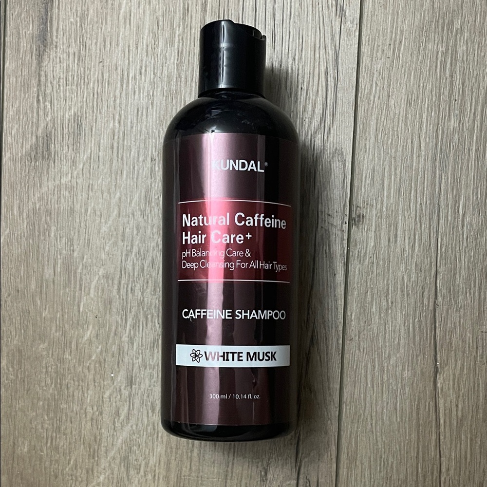 NEW KUNDAL natural caffeine hair care caffeine Korean shampoo in white musk NWT